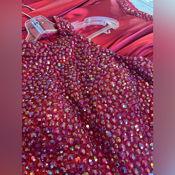 Sherri Hill Two Piece Ruby Prom Dress - Picture 8 of 15